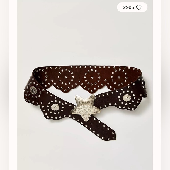 Free People Solar Myth Stud Belt. NWOT. Espresso - Picture 2 of 4